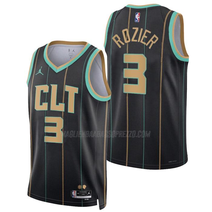 maglia terry rozier charlotte hornets di 3 uomo city edition 2023 nero