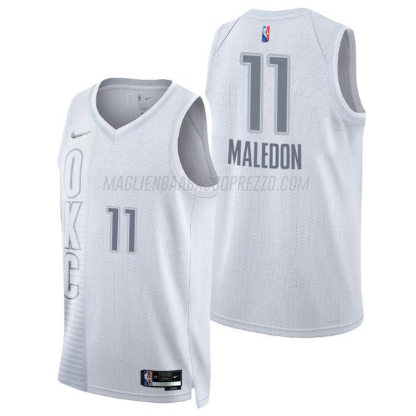 maglia theo maledon oklahoma city thunder di 11 uomo city edition 2022 bianco