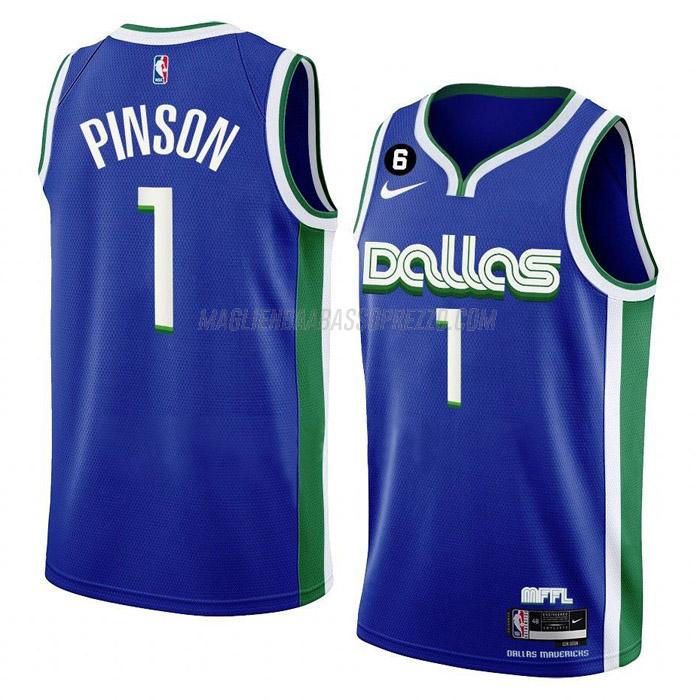 maglia theo pinson dallas mavericks di 1 uomo city edition 2023 blu