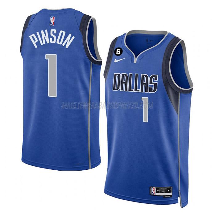 maglia theo pinson dallas mavericks di 1 uomo icon edition 2023 blu