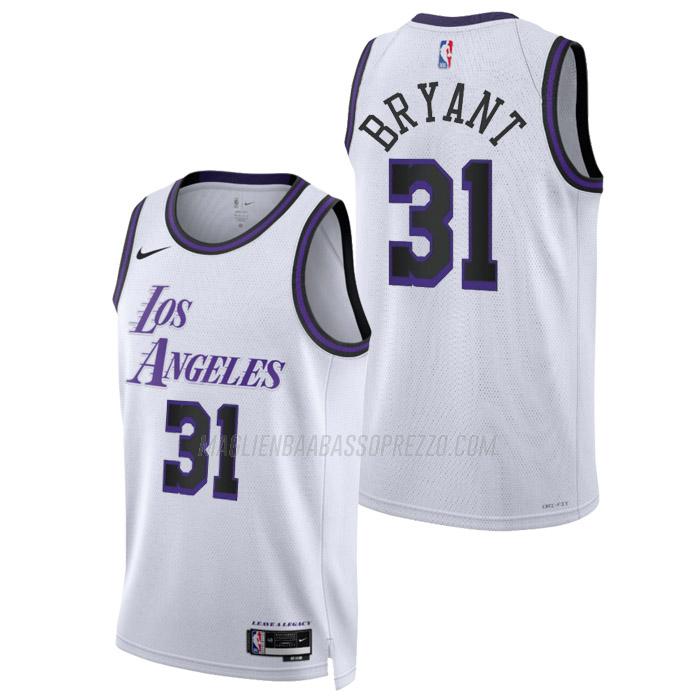 maglia thomas bryant los angeles lakers di 31 uomo city edition 2023 bianco