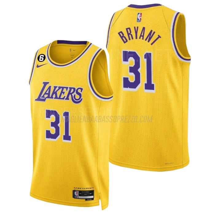 maglia thomas bryant los angeles lakers di 31 uomo icon edition 2023 giallo