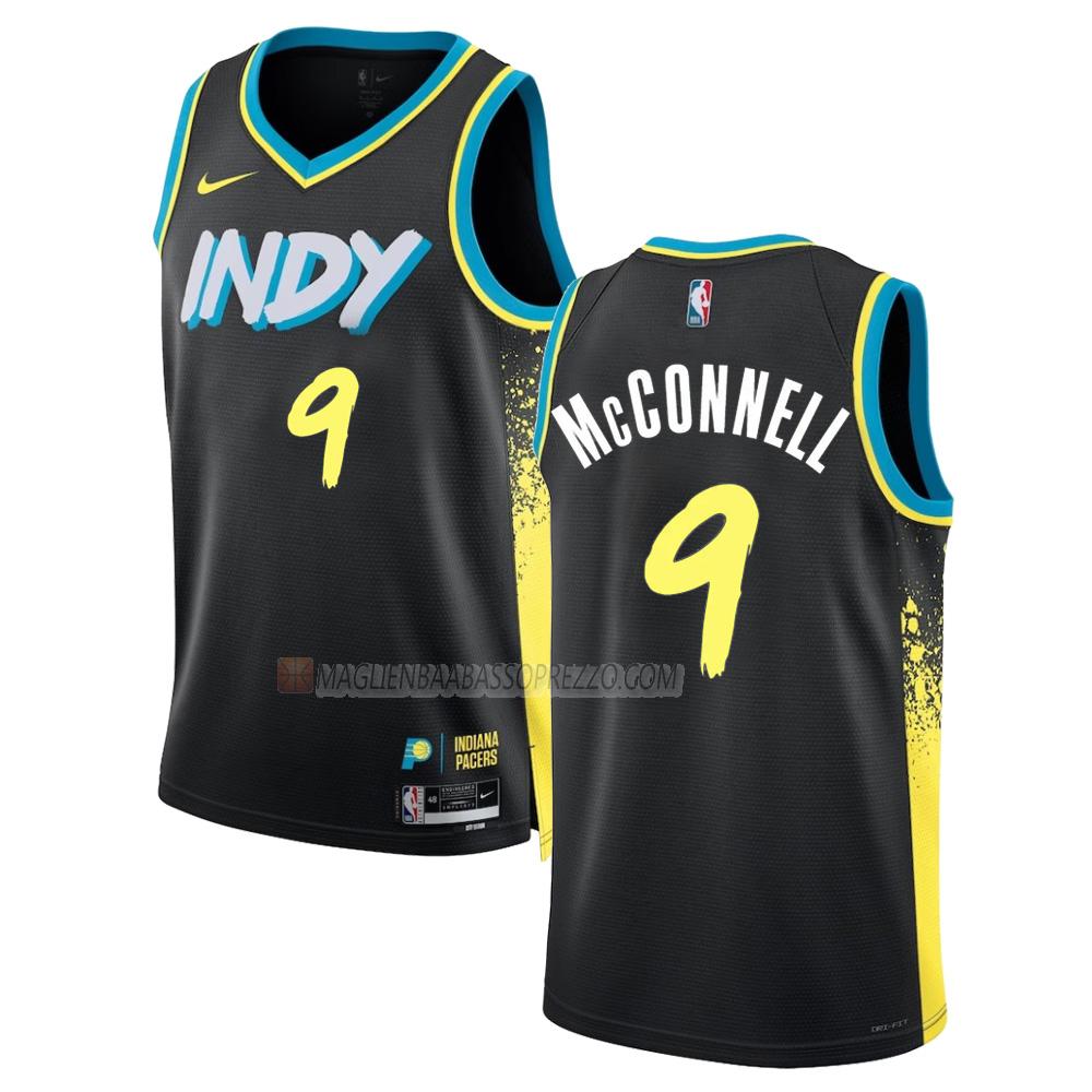 maglia tj mcconnell indiana pacers di 9 uomo city edition 2023-24 nero