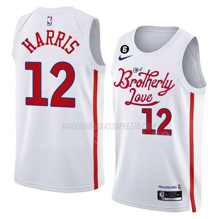 maglia tobias harris philadelphia 76ers di 12 uomo city edition 2023 bianco