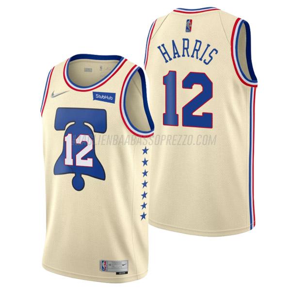 maglia tobias harris philadelphia 76ers di 12 uomo earned edition 2021 crema