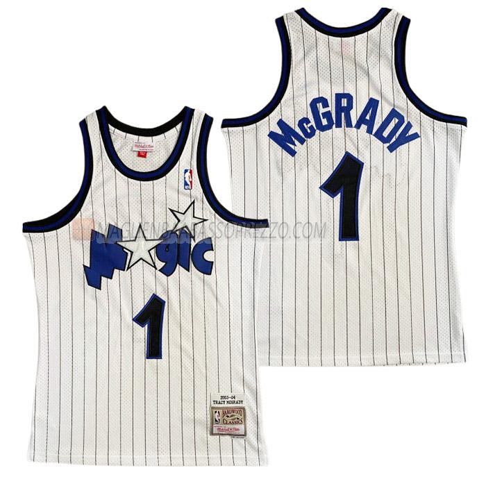 maglia tracy mcgrady orlando magic di 1 uomo strisce verticali bianco