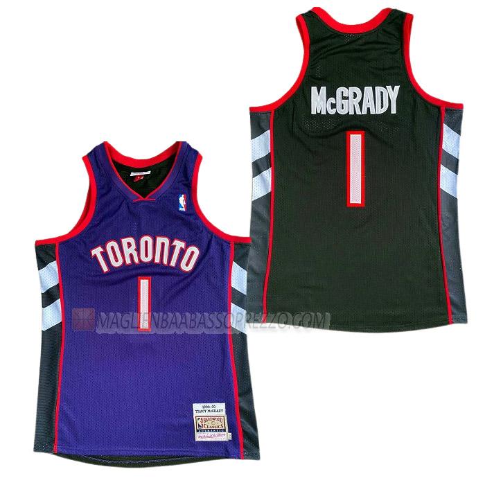 maglia tracy mcgrady toronto raptors di 1 uomo retro viola nero