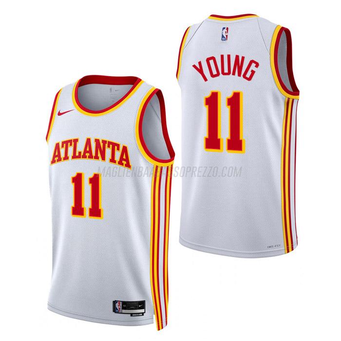 maglia trae young atlanta hawks di 11 uomo association edition 2023 bianco