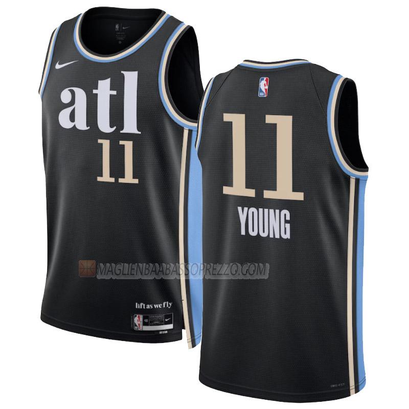 maglia trae young atlanta hawks di 11 uomo city edition 2023-24 nero