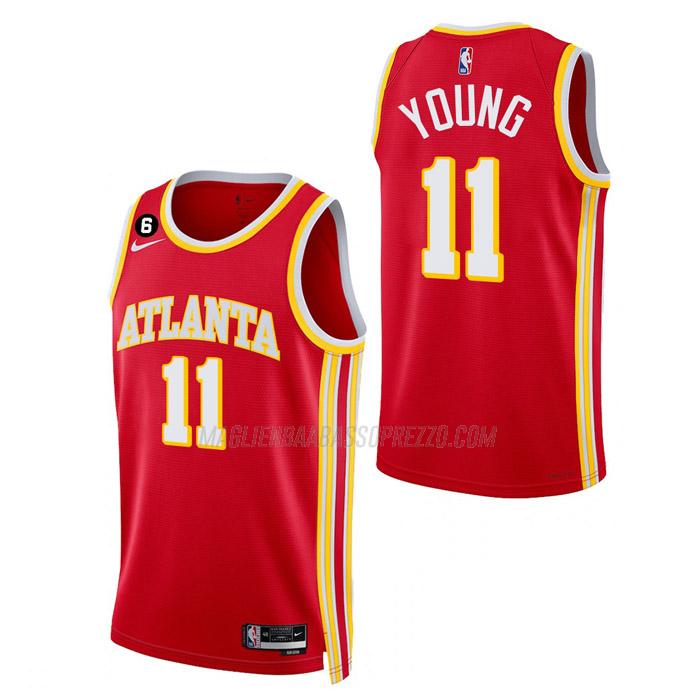 maglia trae young atlanta hawks di 11 uomo icon edition 2023 rosso