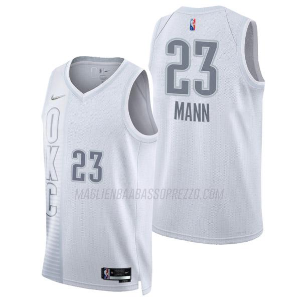 maglia tre mann oklahoma city thunder di 23 uomo city edition 2022 bianco