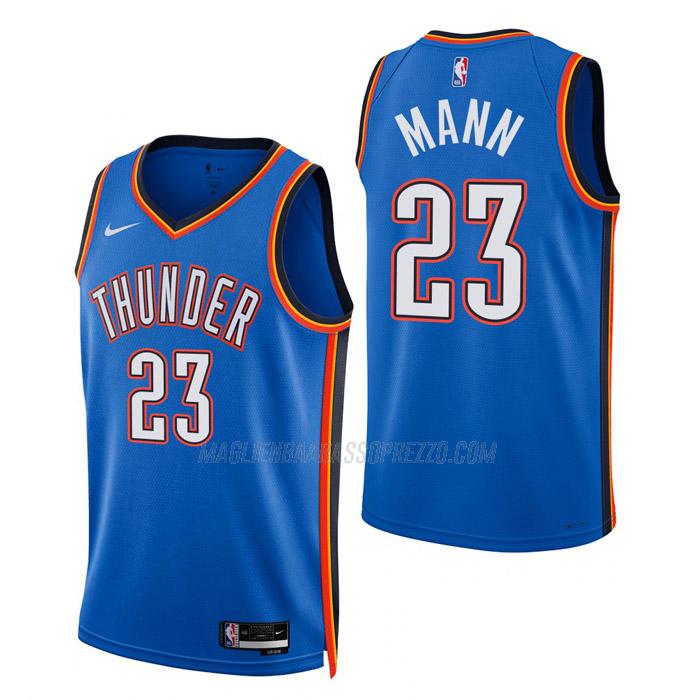 maglia tre mann oklahoma city thunder di 23 uomo icon edition 2023 blu