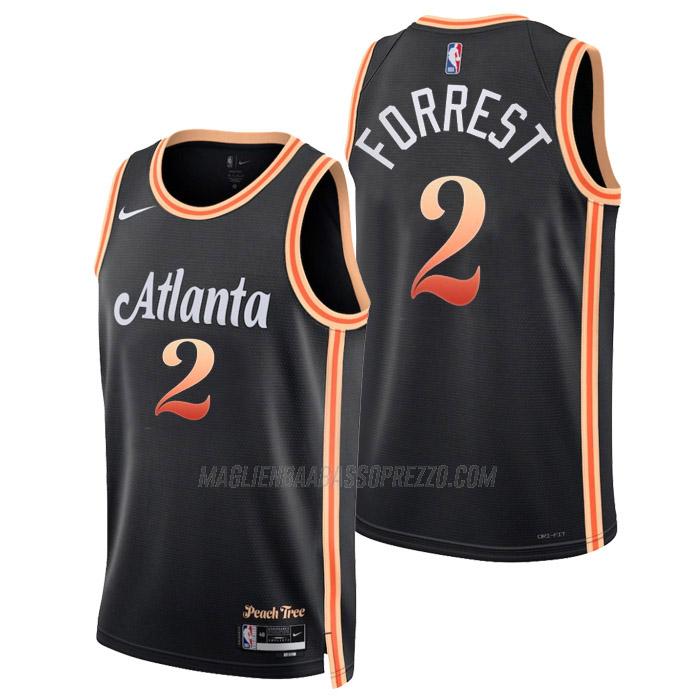 maglia trent forrest atlanta hawks di 2 uomo city edition 2023 nero