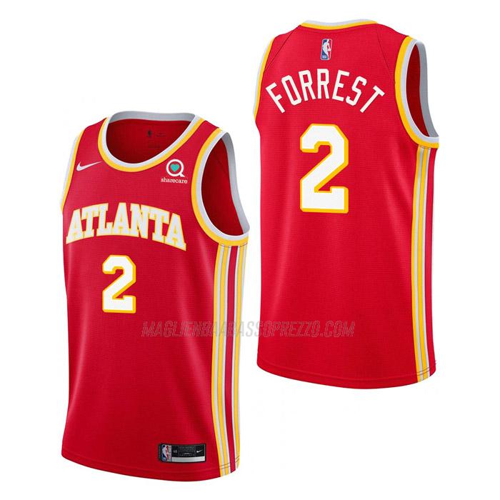 maglia trent forrest atlanta hawks di 2 uomo icon edition 2023 rosso