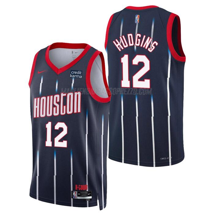 maglia trevor hudgins houston rockets di 12 uomo city edition 2023 blu