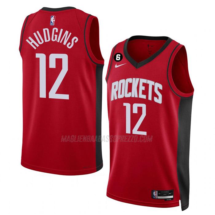 maglia trevor hudgins houston rockets di 12 uomo icon edition 2023 rosso