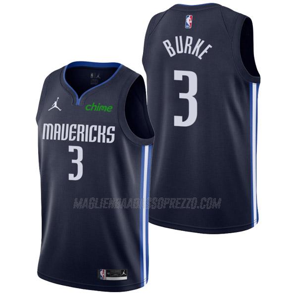 maglia trey burke dallas mavericks di 3 uomo statement edition 2022 blu navy