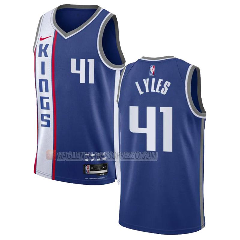 maglia trey lyles sacramento kings di 41 uomo city edition 2023-24 blu