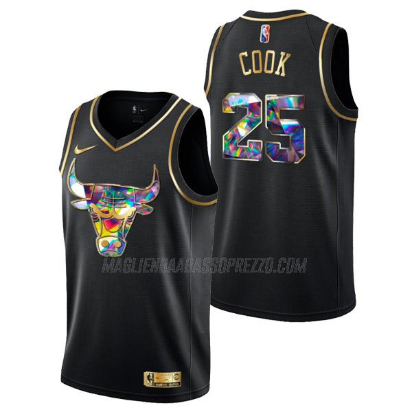 maglia tyler cook chicago bulls di 25 uomo golden diamond edition 2022 nero