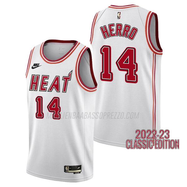 maglia tyler herro miami heat di 14 uomo classic edition 2023 bianco