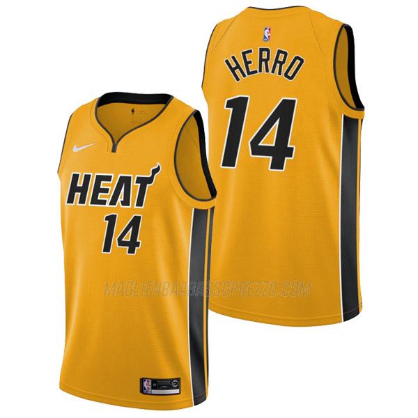 maglia tyler herro miami heat di 14 uomo earned edition 2022 giallo