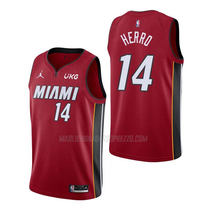 maglia tyler herro miami heat di 14 uomo statement edition 2023 rosso