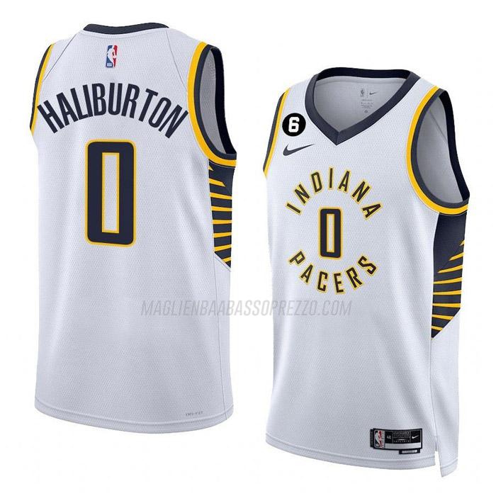 maglia tyrese haliburton indiana pacers di 0 uomo association edition 2023 bianco