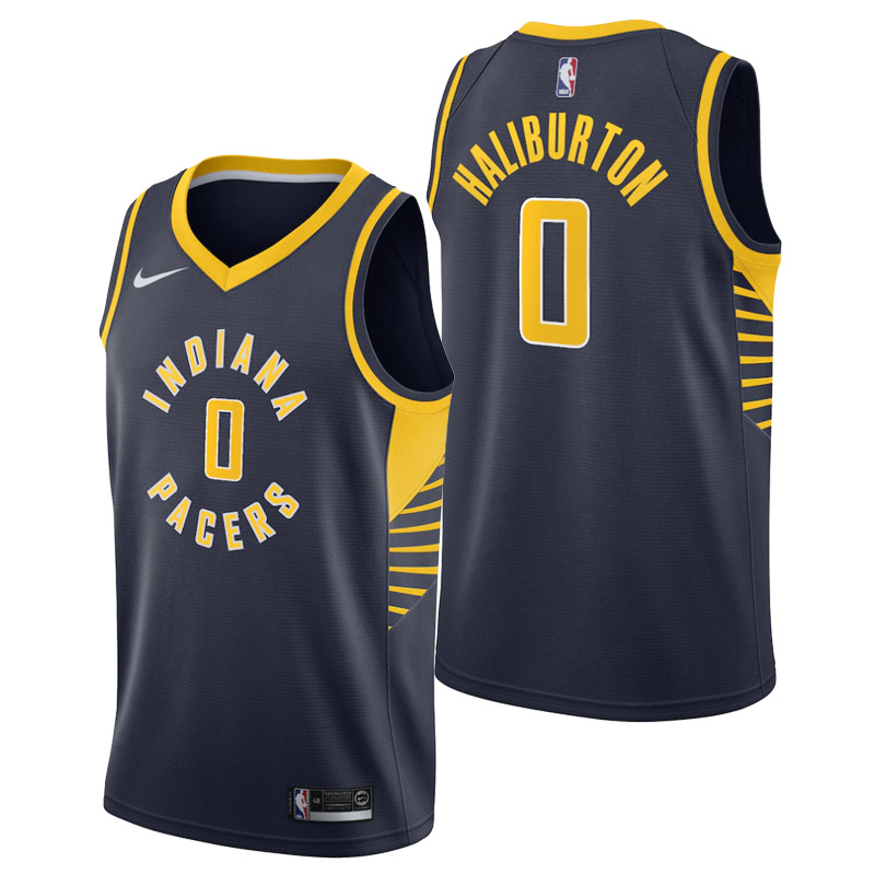 maglia tyrese haliburton indiana pacers di 0 uomo icon edition 2023 blu navy