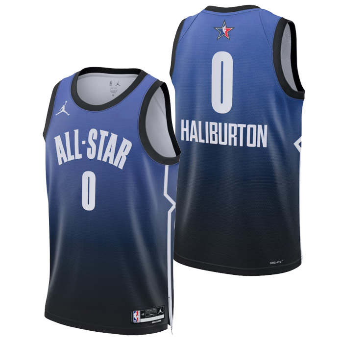 maglia tyrese haliburton nba all-star di 0 uomo 2023 blu