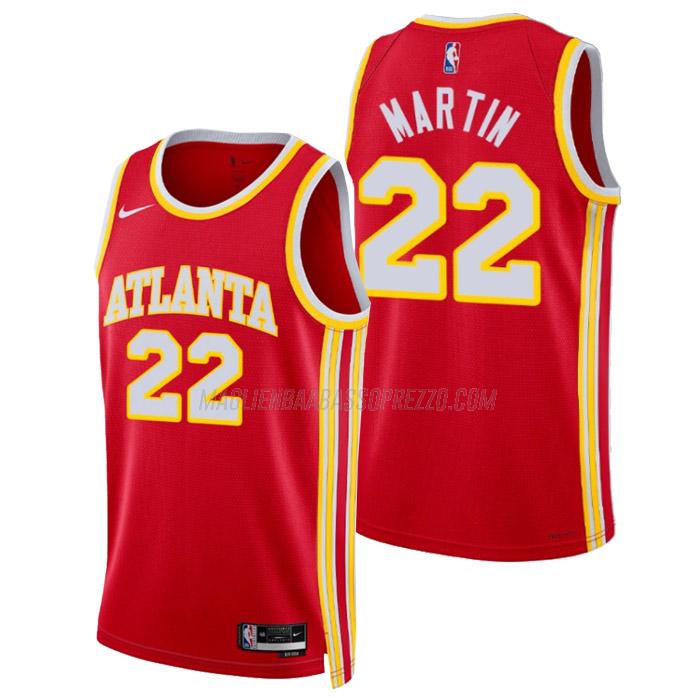 maglia tyrese martin atlanta hawks di 22 uomo icon edition 2023 rosso