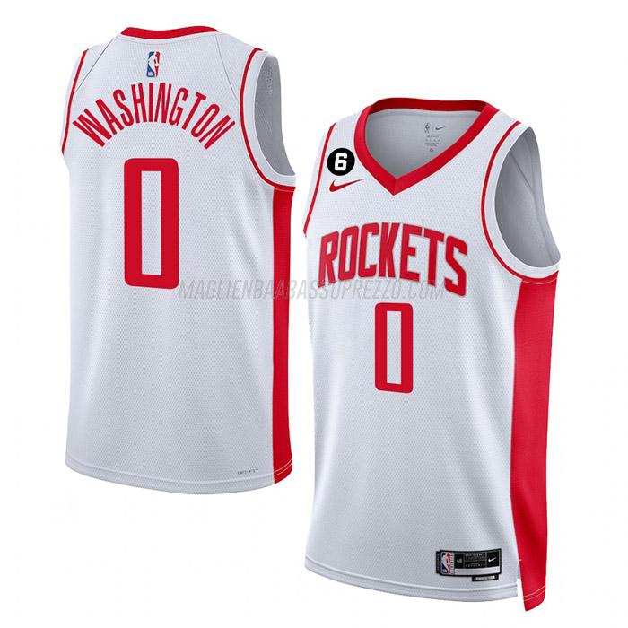 maglia tyty washington houston rockets di 0 uomo association edition 2023 bianco