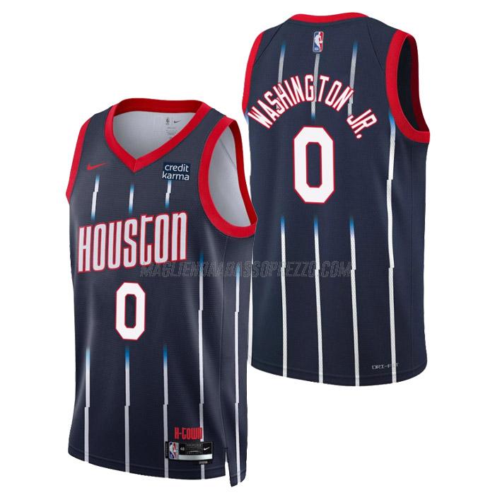 maglia tyty washington houston rockets di 0 uomo city edition 2023 blu