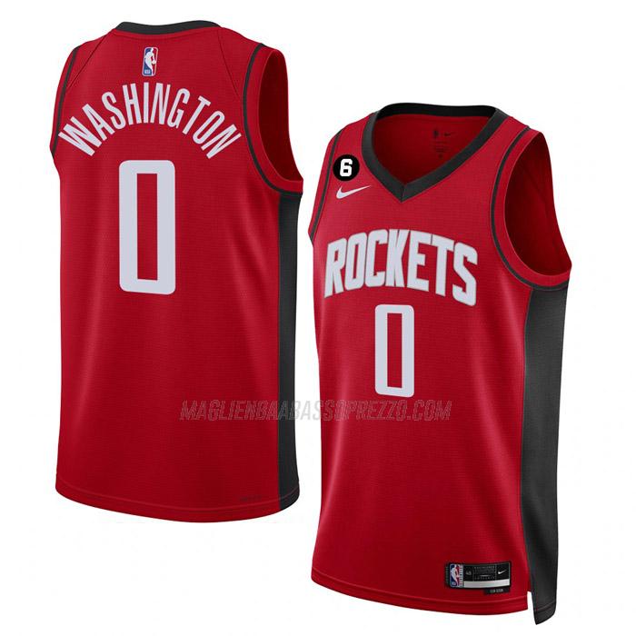 maglia tyty washington houston rockets di 0 uomo icon edition 2023 rosso