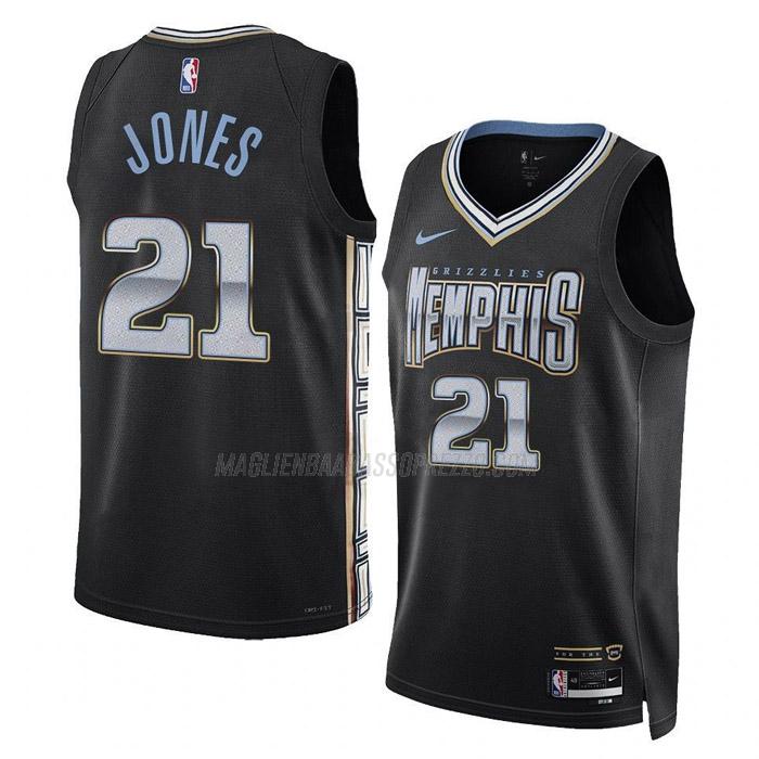 maglia tyus jones memphis grizzlies di 21 uomo city edition 2023 nero