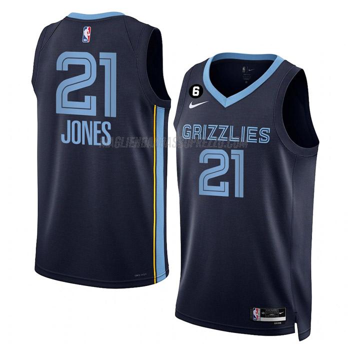 maglia tyus jones memphis grizzlies di 21 uomo icon edition 2023 blu navy