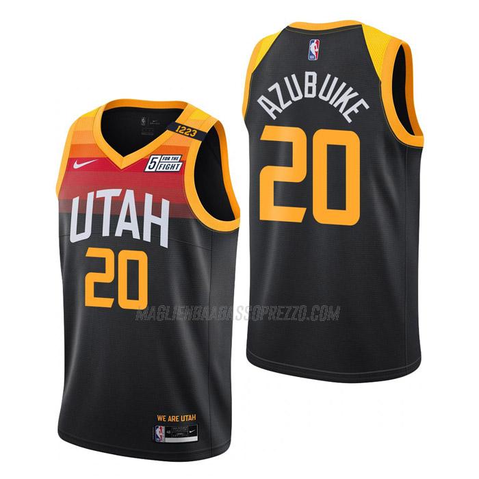 maglia udoka azubuike utah jazz di 20 uomo city edition 2022 nero