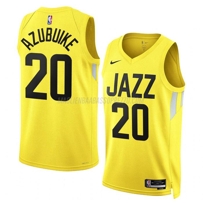 maglia udoka azubuike utah jazz di 20 uomo icon edition 2023 giallo