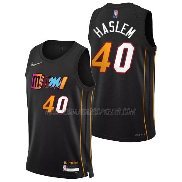 maglia udonis haslem miami heat di 40 uomo city edition 2022 nero