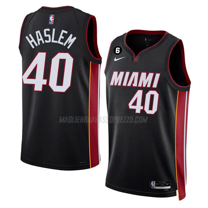 maglia udonis haslem miami heat di 40 uomo icon edition 2023 nero