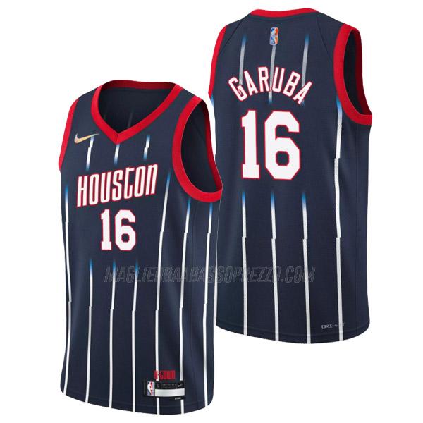 maglia usman garuba houston rockets di 16 uomo city edition 2022 blu