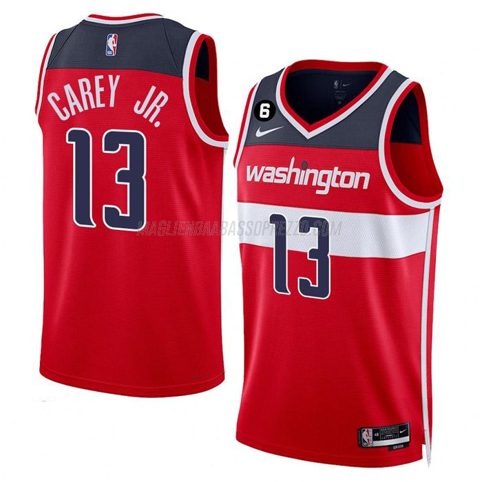 maglia vernon carey jr washington wizards di 13 uomo icon edition 2023 rosso