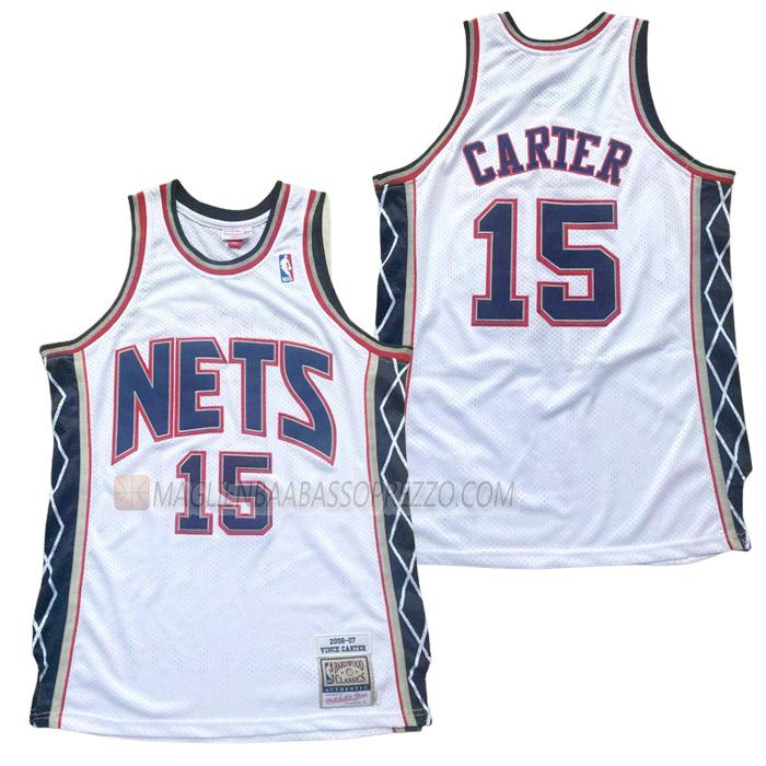 maglia vince carter new jersey nets di 15 uomo retro bianco