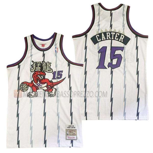 maglia vince carter toronto raptors di 15 uomo retro bianco