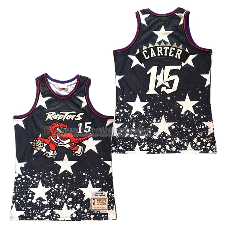 maglia vince carter toronto raptors di 15 uomo retro blu navy