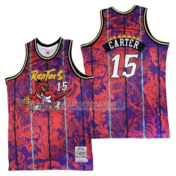 maglia vince carter toronto raptors di 15 uomo retro rosso