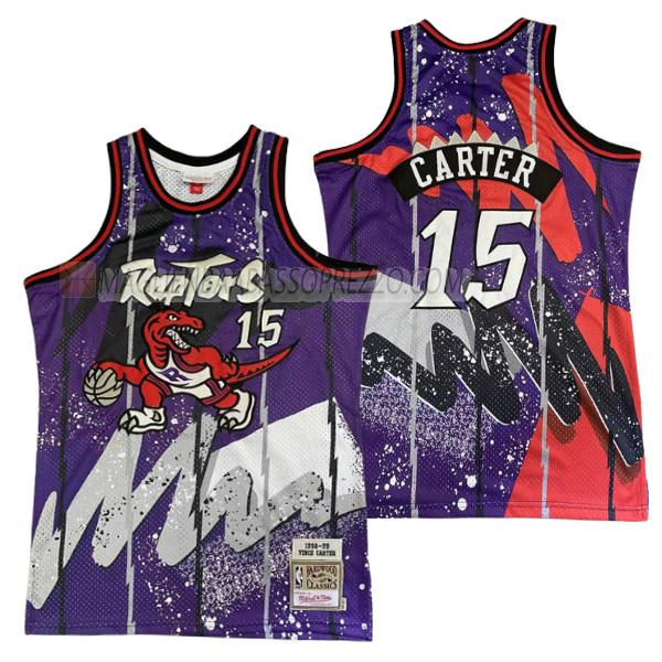 maglia vince carter toronto raptors di 15 uomo retro viola