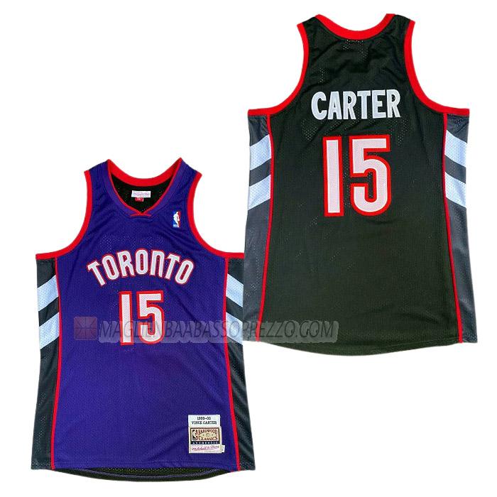 maglia vince carter toronto raptors di 15 uomo retro viola nero