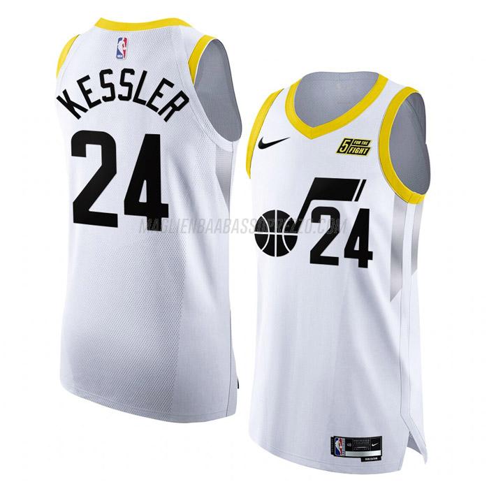 maglia walker kessler utah jazz di 24 uomo association edition 2023 bianco