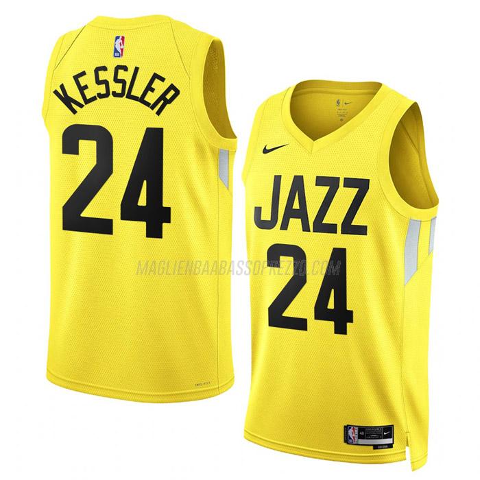 maglia walker kessler utah jazz di 24 uomo icon edition 2023 giallo