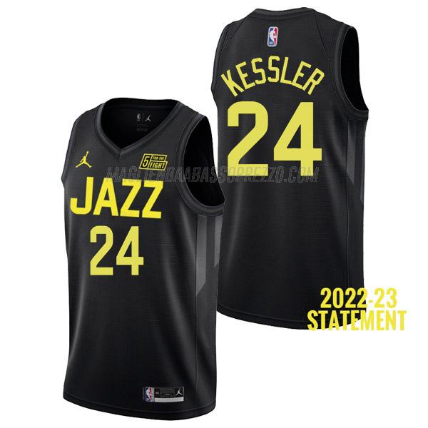 maglia walker kessler utah jazz di 24 uomo statement edition 2023 nero